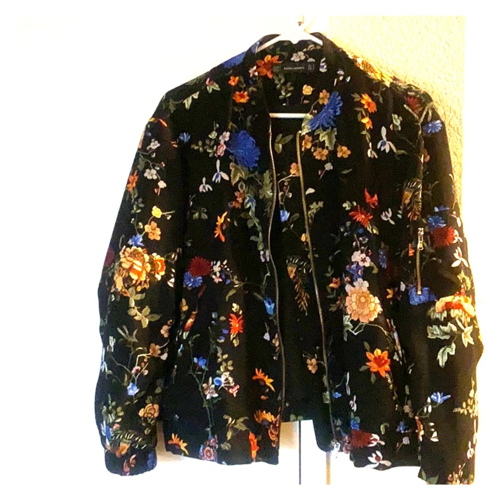 Zara Floral Jacket Sz Medium